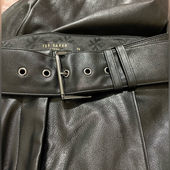 Ted Baker London Faydell Pleather Belted Trousers Sz. 6 - Picture 9 of 15